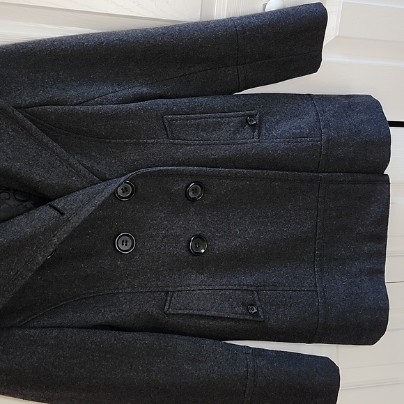 Women's Guess Wool Double Breasted Button Coat Size L - Picture 2 of 11